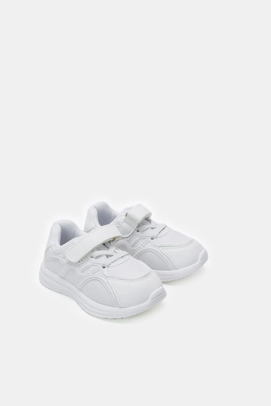 Infant Girls White Velcro Pump