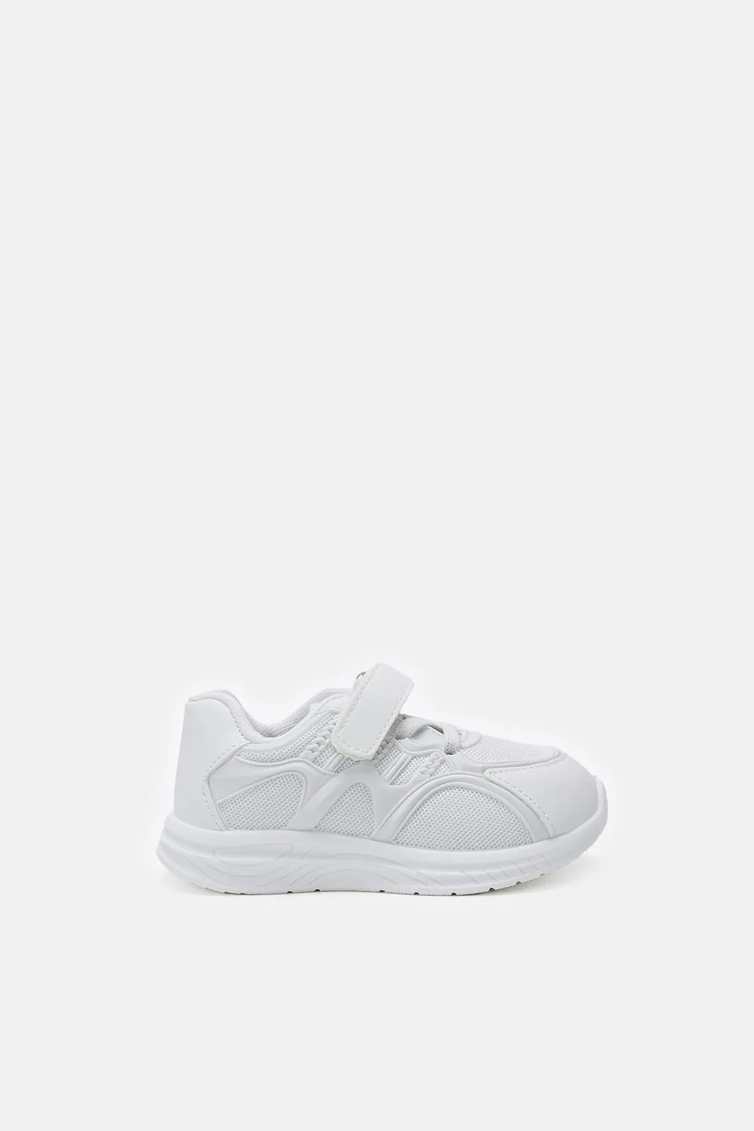 Infant Girls White Velcro Pump