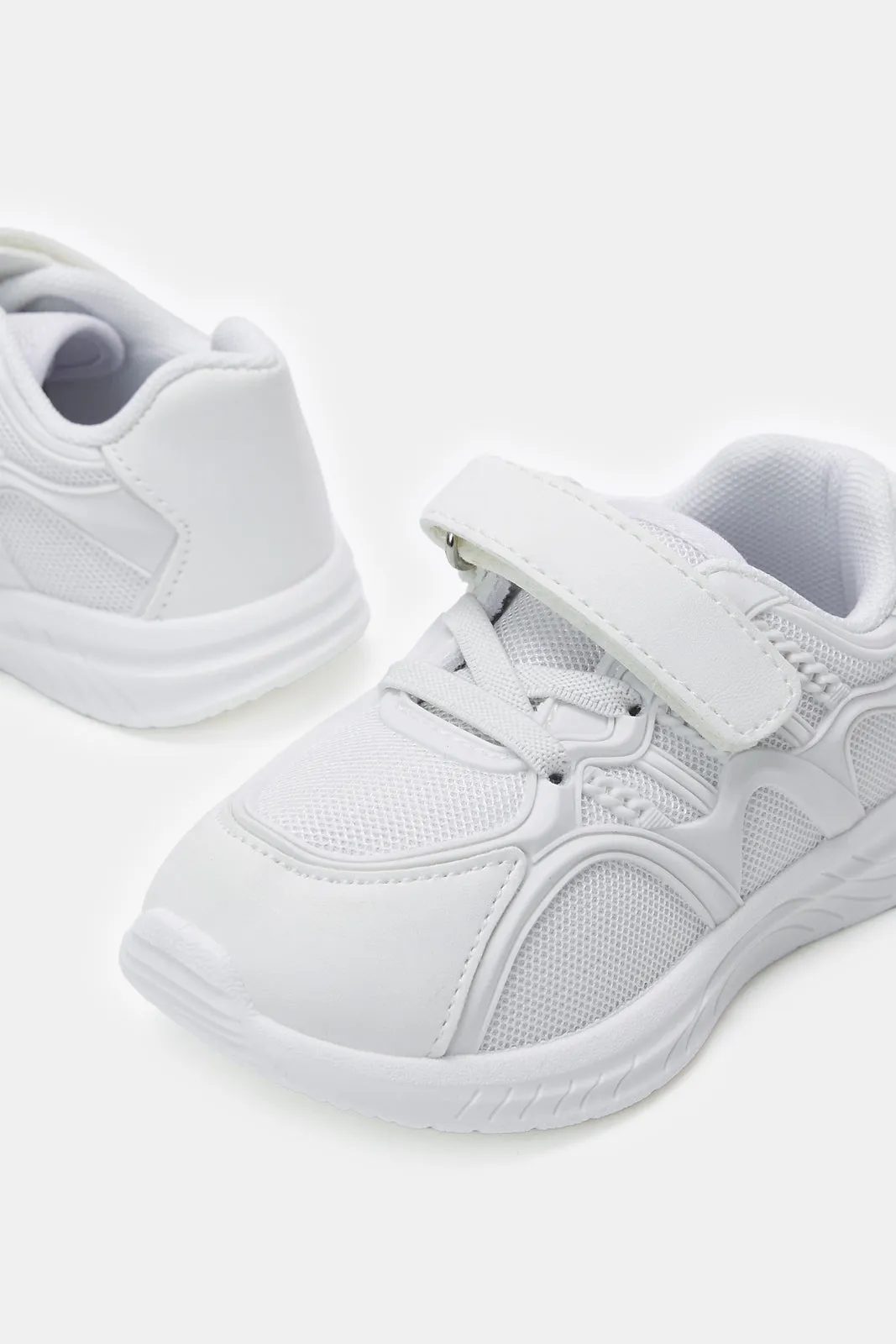 Infant Girls White Velcro Pump