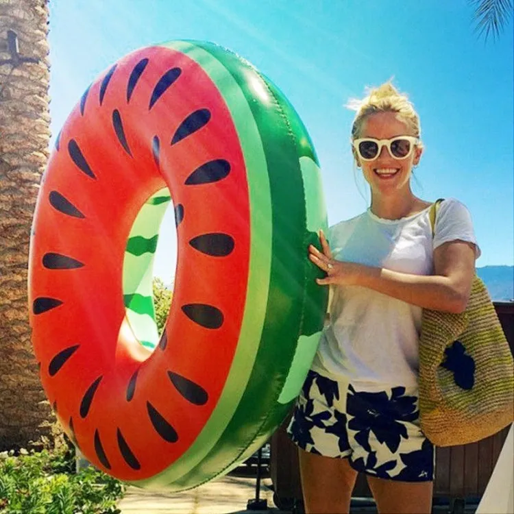 Inflatable Watermelon Shaped Swimming Ring, Inflated Size: 114 x 114cm