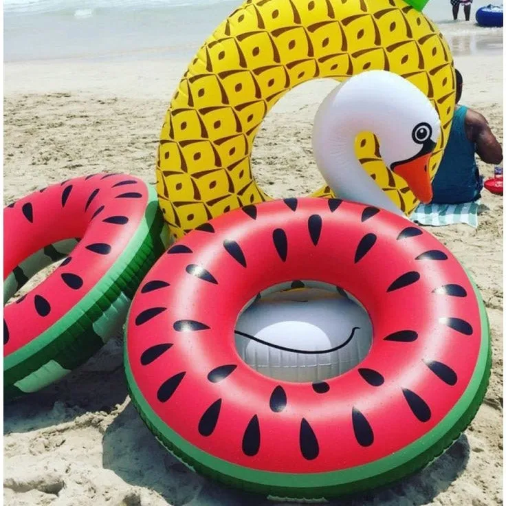 Inflatable Watermelon Shaped Swimming Ring, Inflated Size: 114 x 114cm