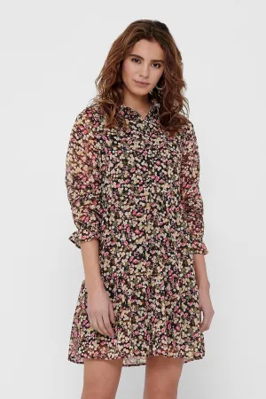 Ingrid long-sleeved dress - Brown