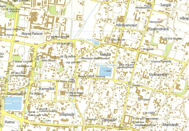 Kathmandu City (3rd Edition) City Map by Nelles Verlag (1998)