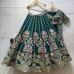 Lehenga Choli, Green Lehenga Choli, Indian Lehenga Choli, Designer Lehenga, Wedding Lehenga, Ghaghara Choli, Traditional Lehenga, RR-104