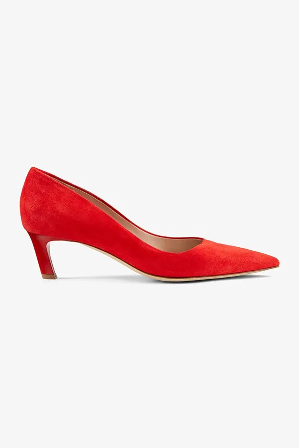 Lillian Pump - Suede :: Vermilion