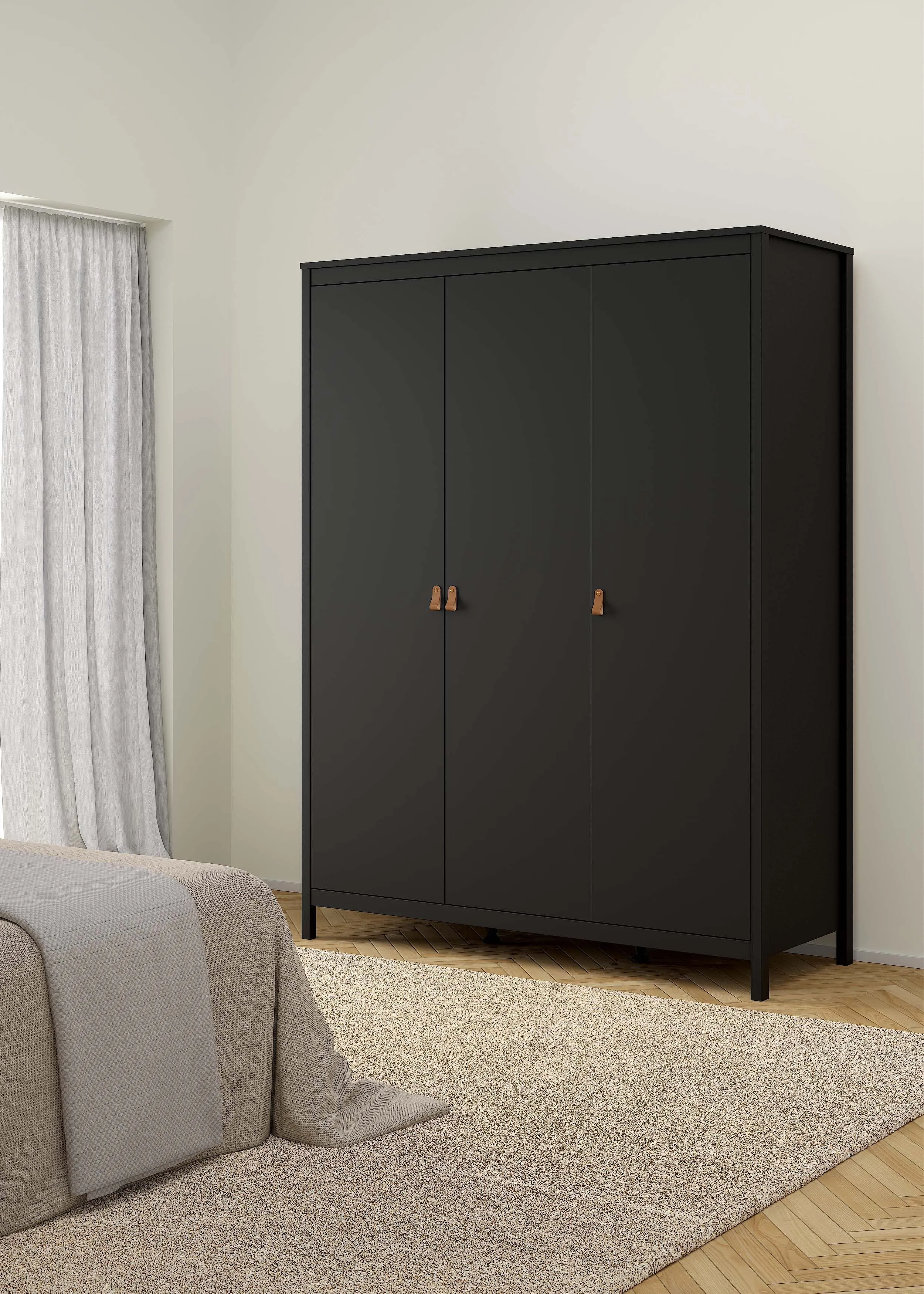 Madrid Wardrobe with 3 Doors - Black