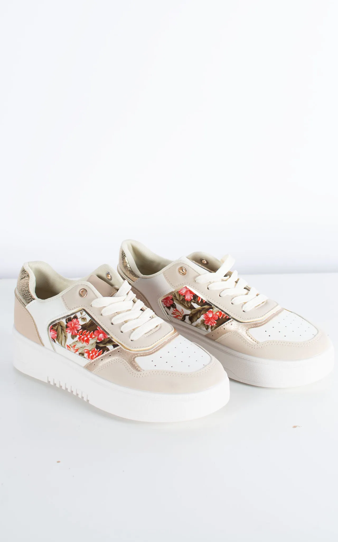 Mel Trainer | Floral | Beige