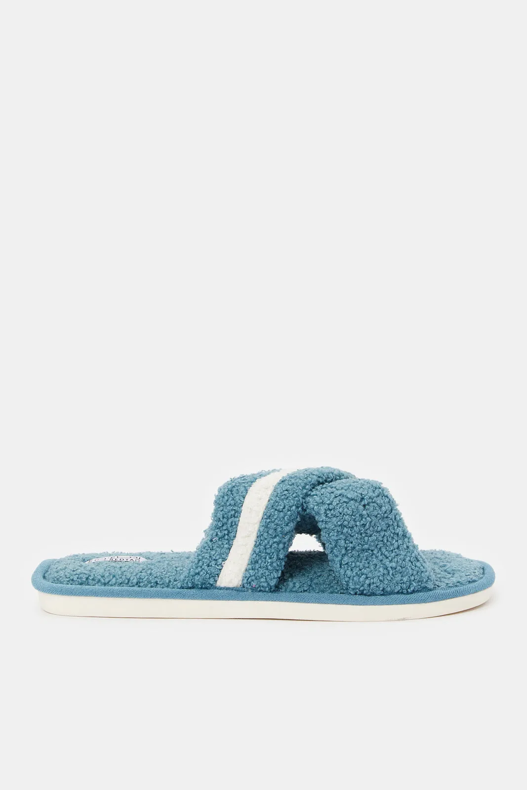 Men Blue Criss Cross Slipper