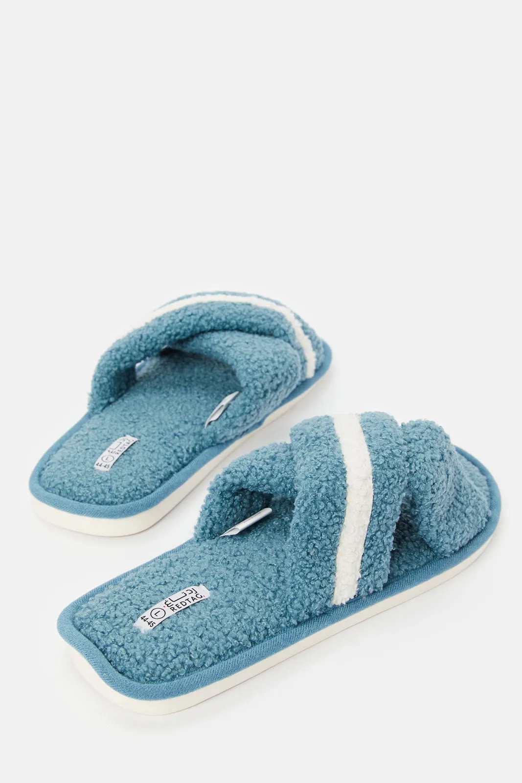 Men Blue Criss Cross Slipper