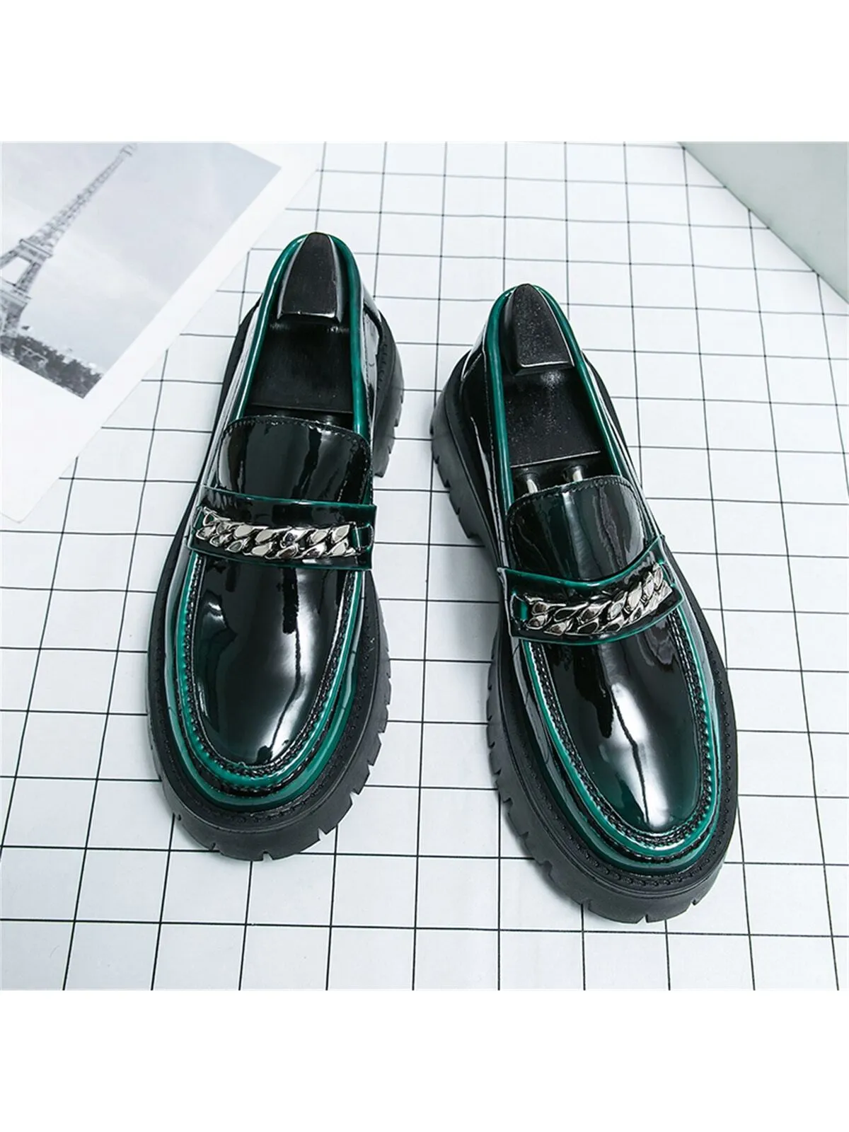 Men's Formal PU Leather Shoes Barber One Buckle Shoes