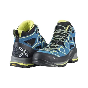 MONTURA YARU CROSS MID GTX UOMO SCARPONCINO IMPERMEABILE PER VIE FERRATE/ESCURSIONI -Colore: Blu Ottanio / Verde Lime