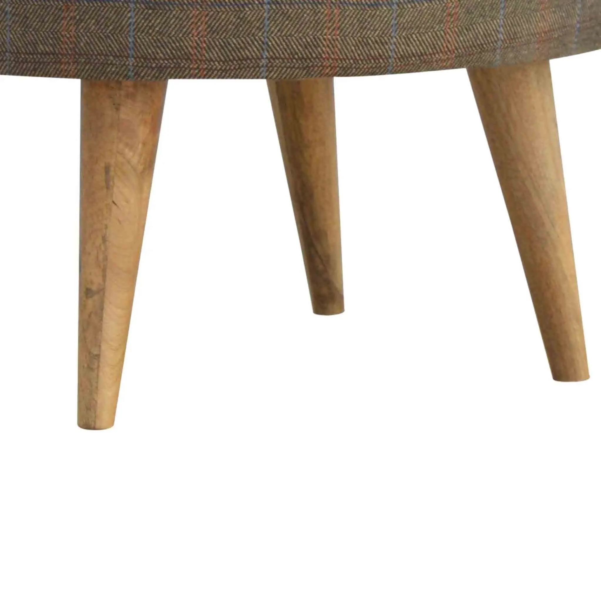 Multi Tweed Round Footstool