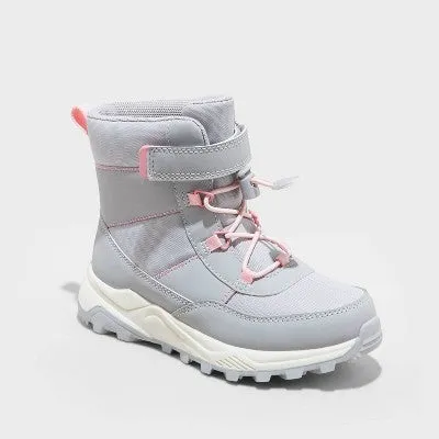 New - Girls' Noah Hiker Winter Boots - Cat & Jack Gray 3