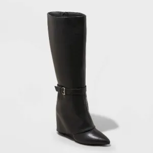 New - Women's Tall Novie Dress Boots - A New Day Black 7.5