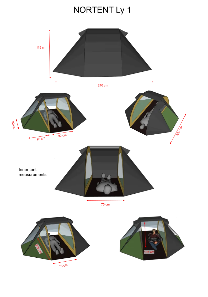 NORTENT Ly 1 Person 4 Season Backpacking Tent