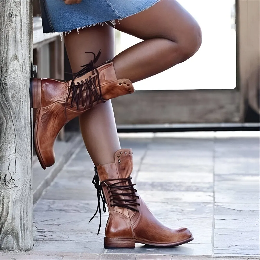 Novie™ | Premium Leather Knee-High Boots with Medieval Street Style