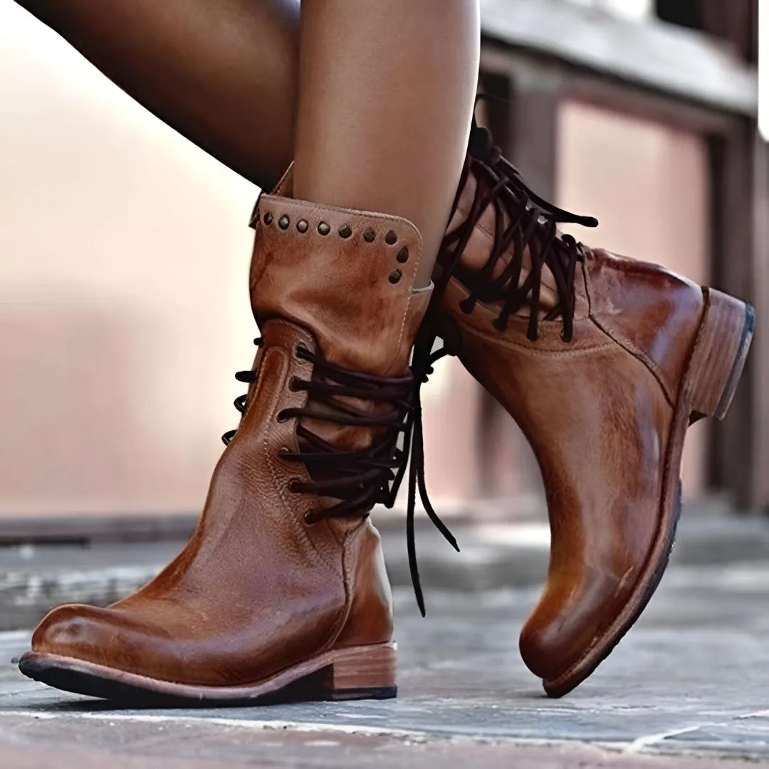 Novie™ | Premium Leather Knee-High Boots with Medieval Street Style