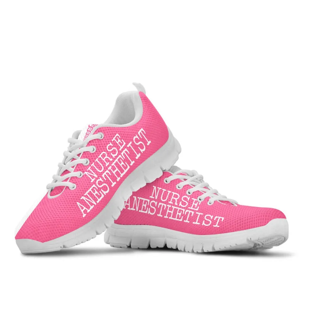 Nurse Sneaker, Nurse Anesthetist Love Pink White Sneakers, Best Shoes For Nurses