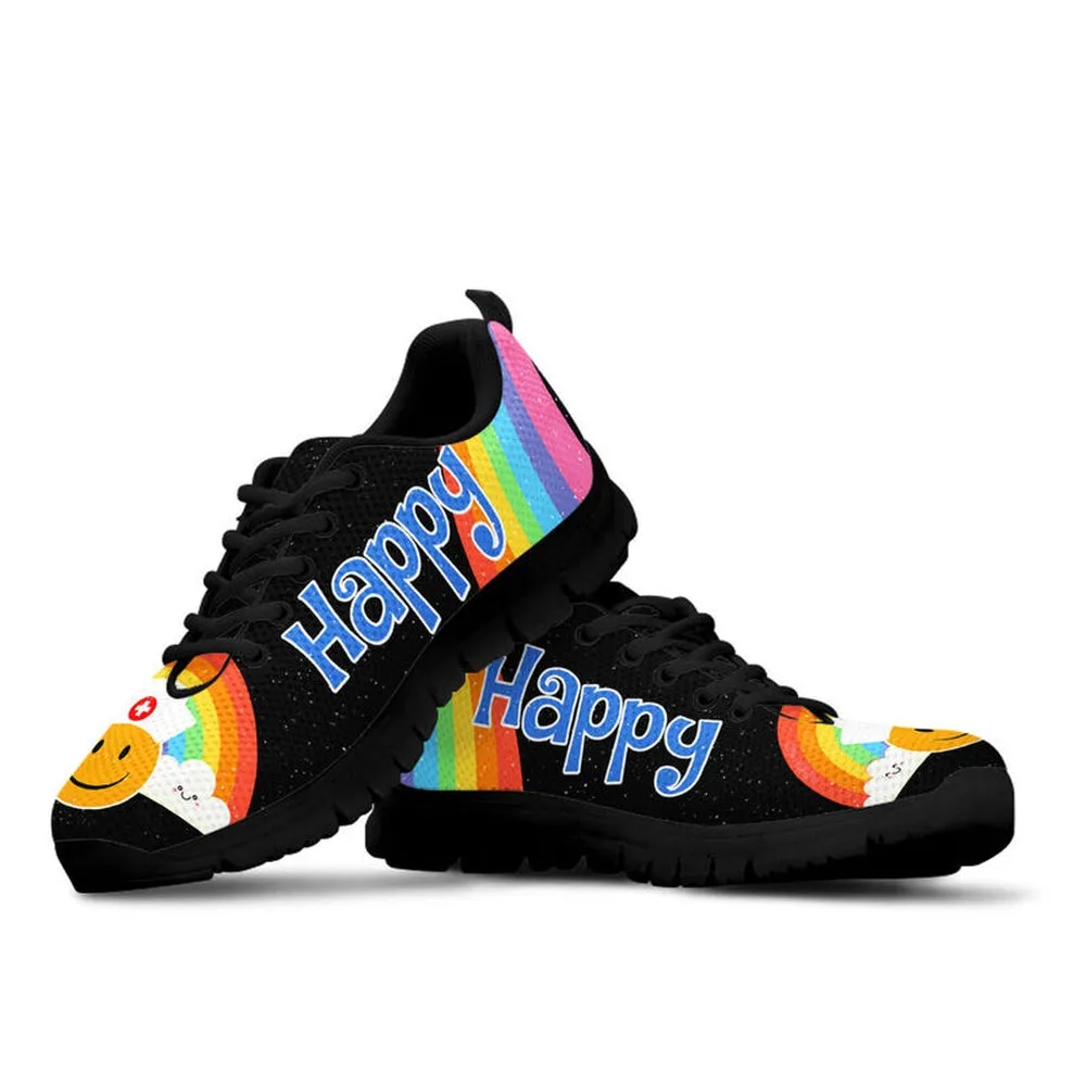 Nurse Sneaker, Nurse Happy Black Sneakers Shoes, Best Shoes For Nurses