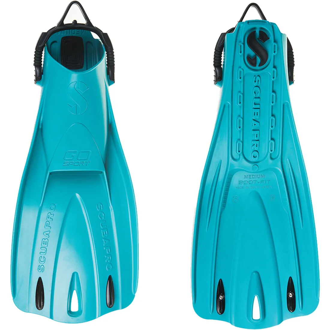 Open Box ScubaPro GO Sport Dive Fins, Turquoise, Size: Medium