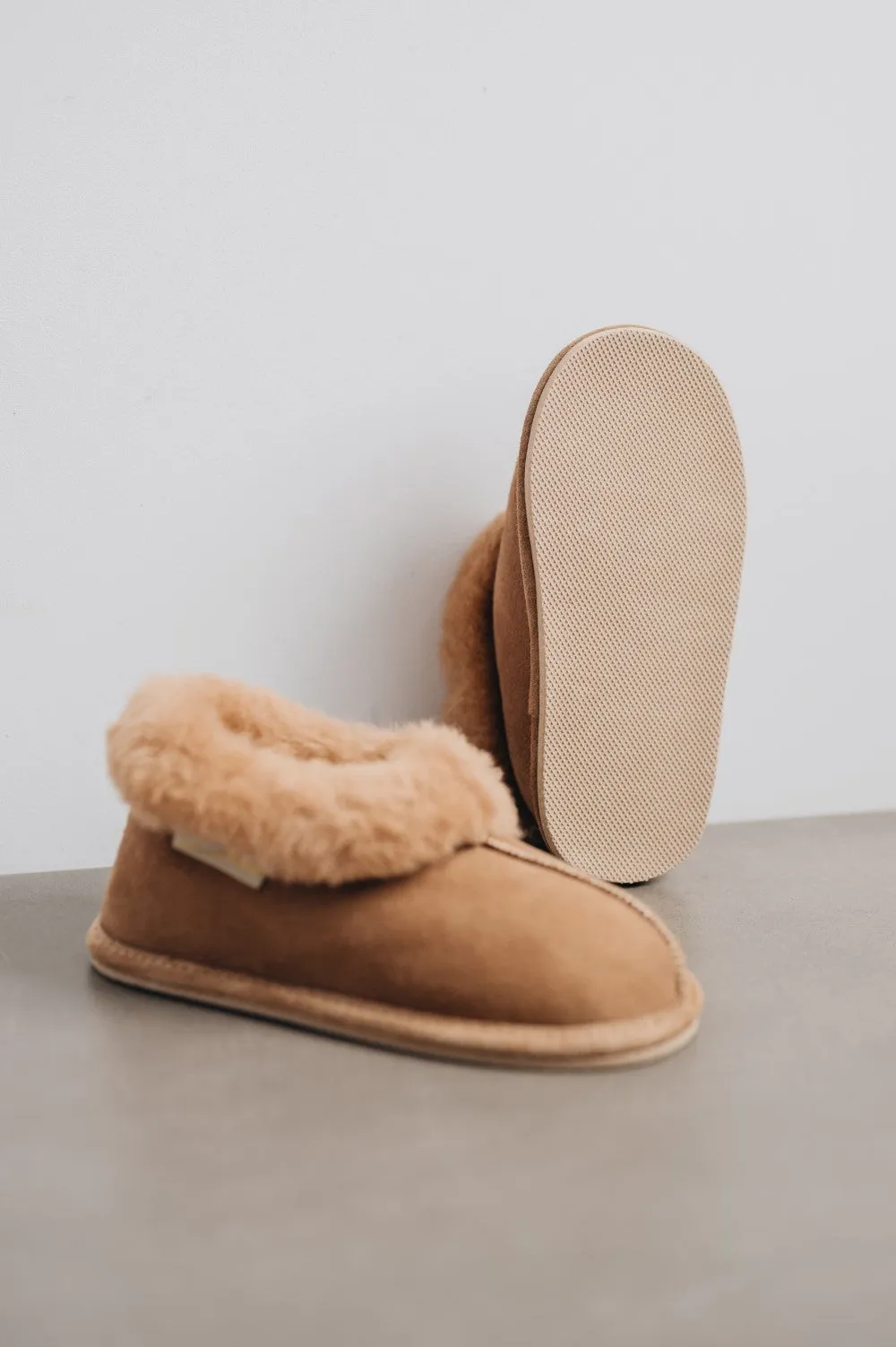 ORLA Childrens Sheepskin Slipper Boots with Sole