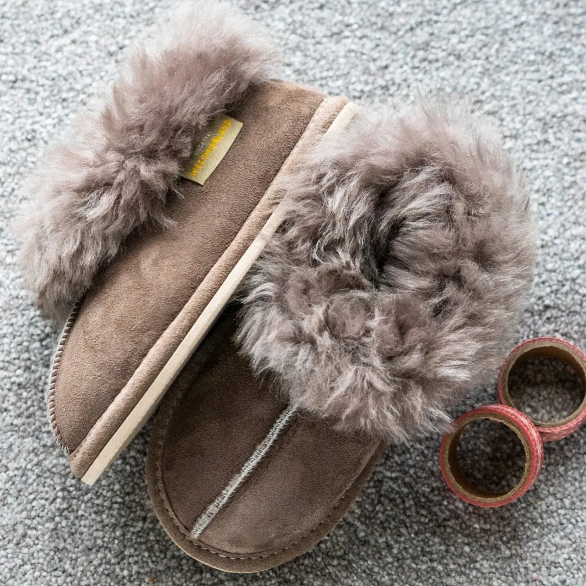 ORLA Childrens Sheepskin Slipper Boots with Sole