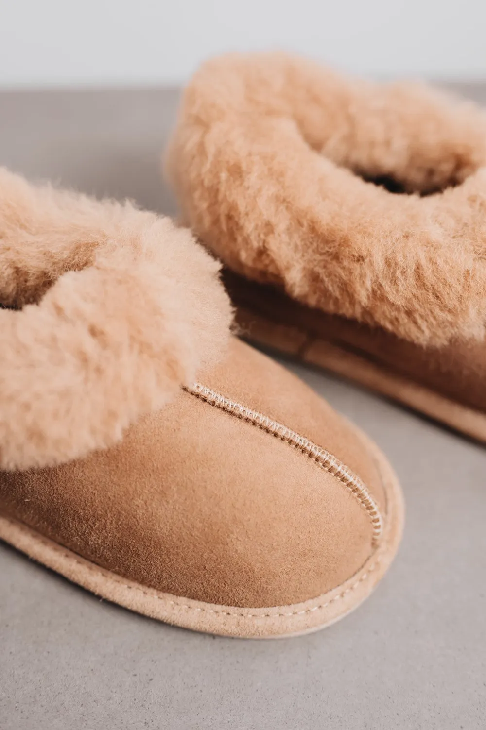 ORLA Childrens Sheepskin Slipper Boots with Sole