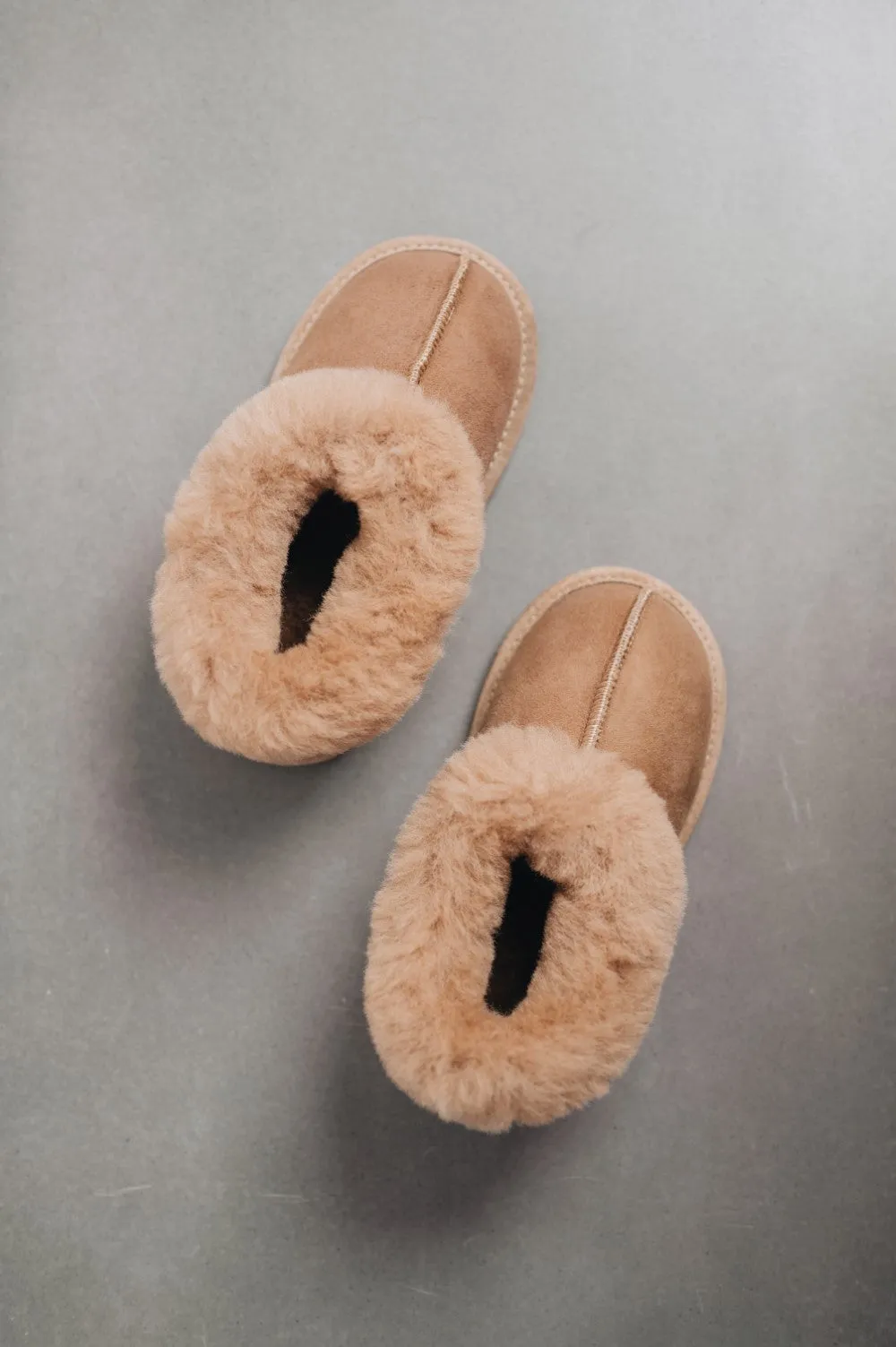 ORLA Childrens Sheepskin Slipper Boots with Sole