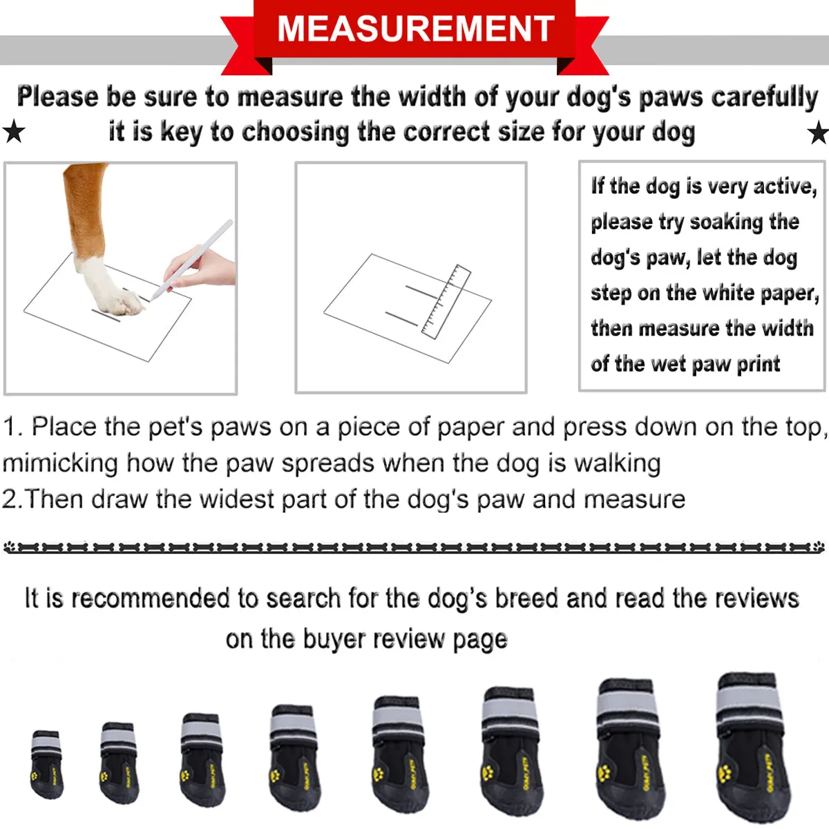 QUMY Dog Shoes for Medium Large Breed