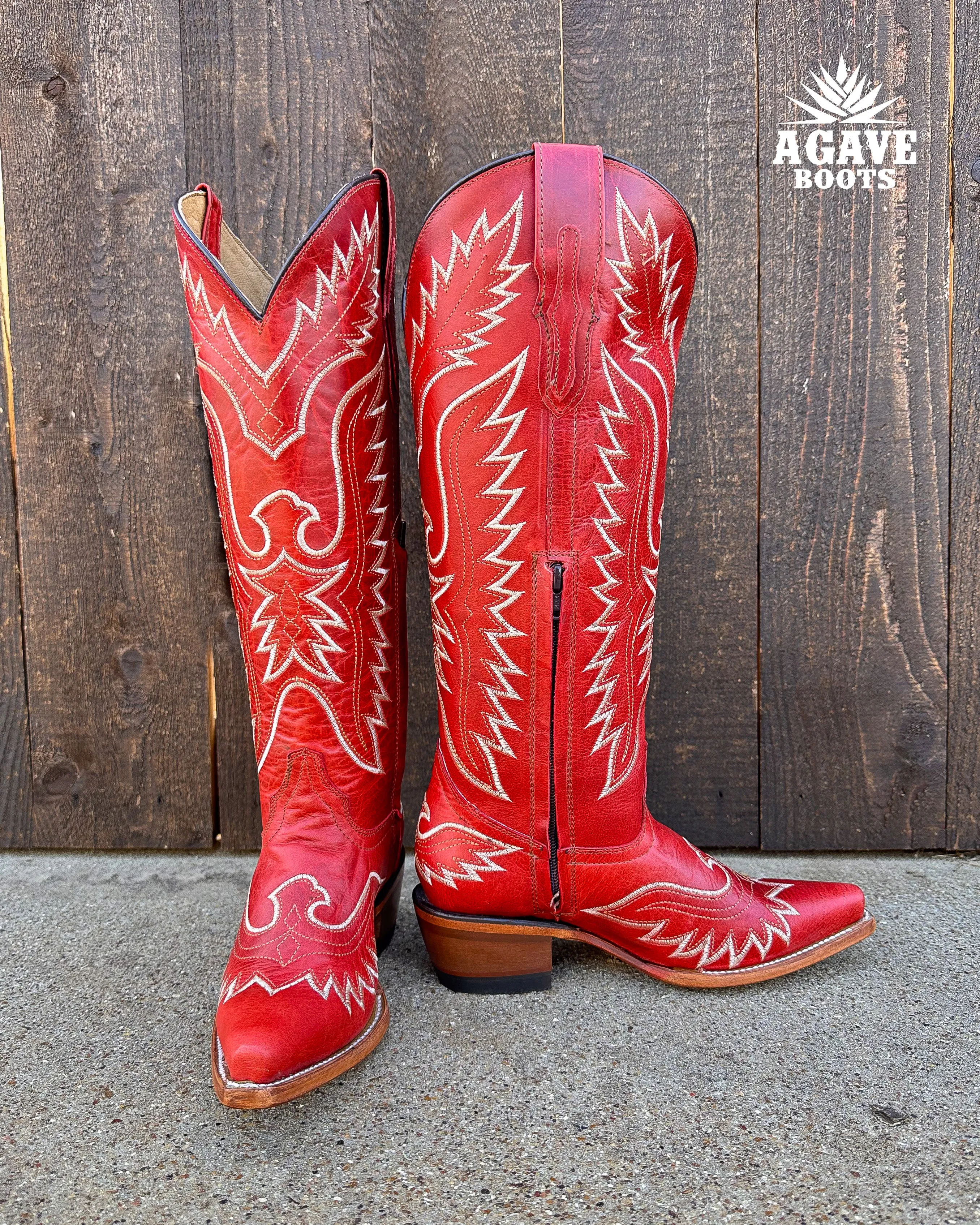 RED | WOMEN TALL COWBOY BOOTS