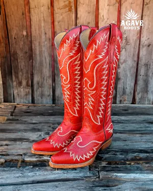 RED | WOMEN TALL COWBOY BOOTS