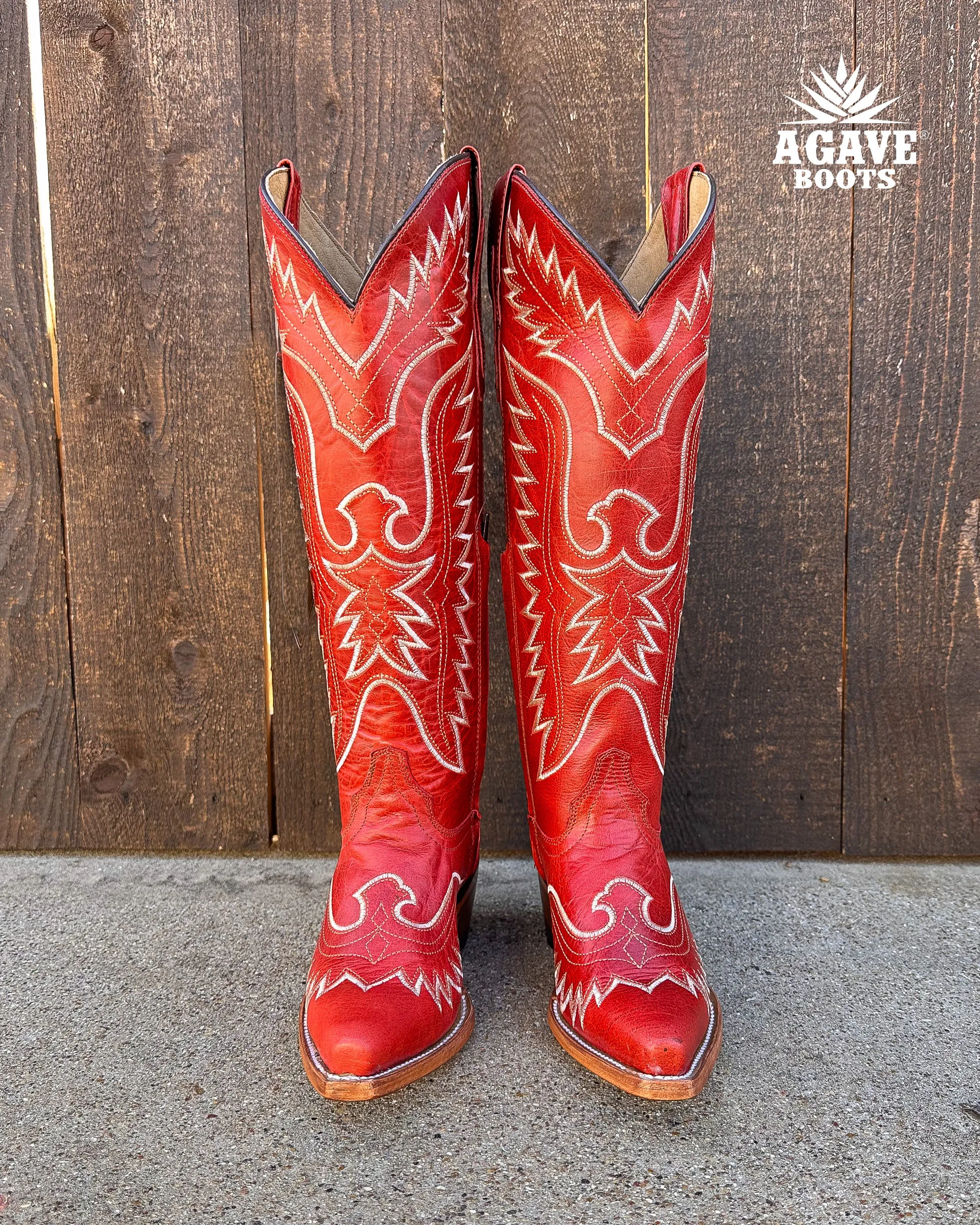 RED | WOMEN TALL COWBOY BOOTS