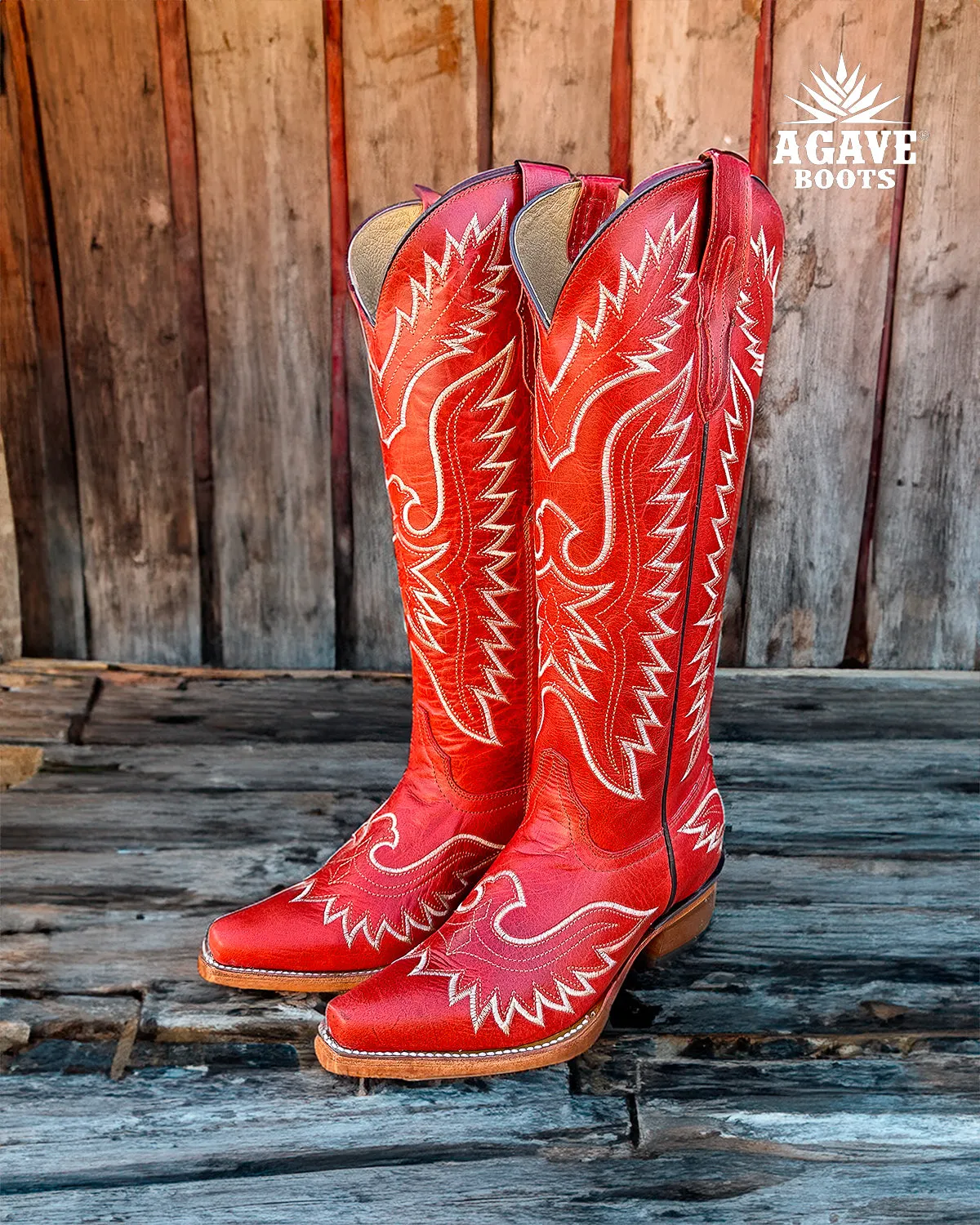 RED | WOMEN TALL COWBOY BOOTS