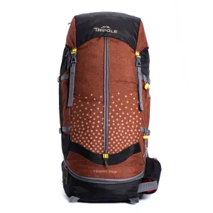 REFURBISHED Tripole Terra Backpacking and Trekking Rucksack with Front Opening, Rain Cover and Metal Frame | Red Melange | 75 Litres