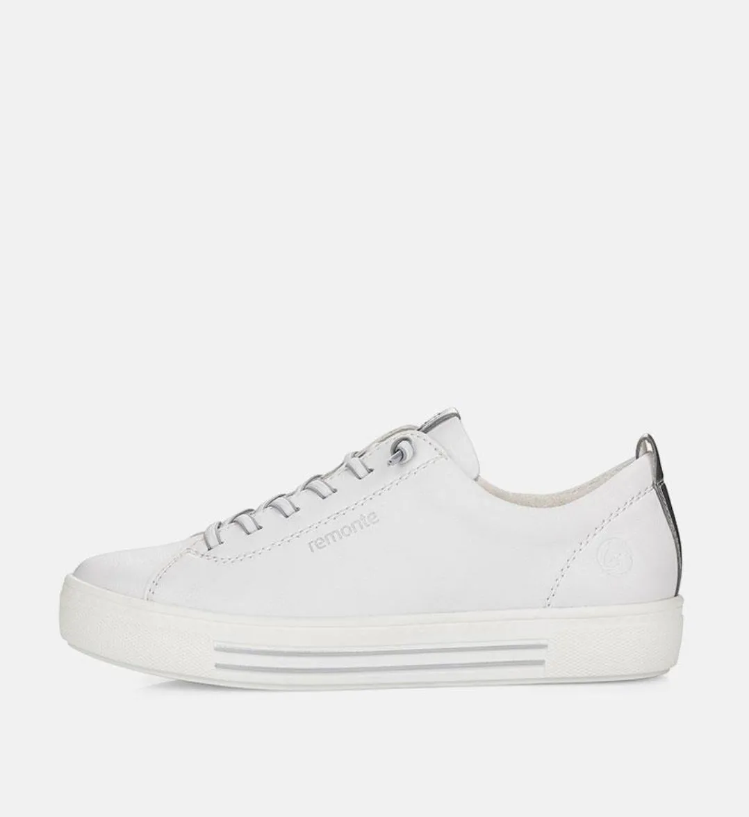 Remonte D0913-80 Rock White Leather Bungie Trainers