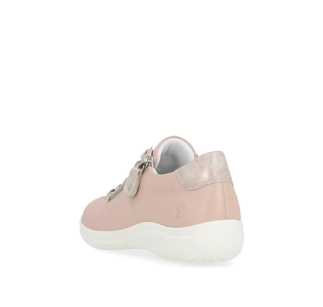 Remonte D1E03-31 Dusky Pink Leather Trainers