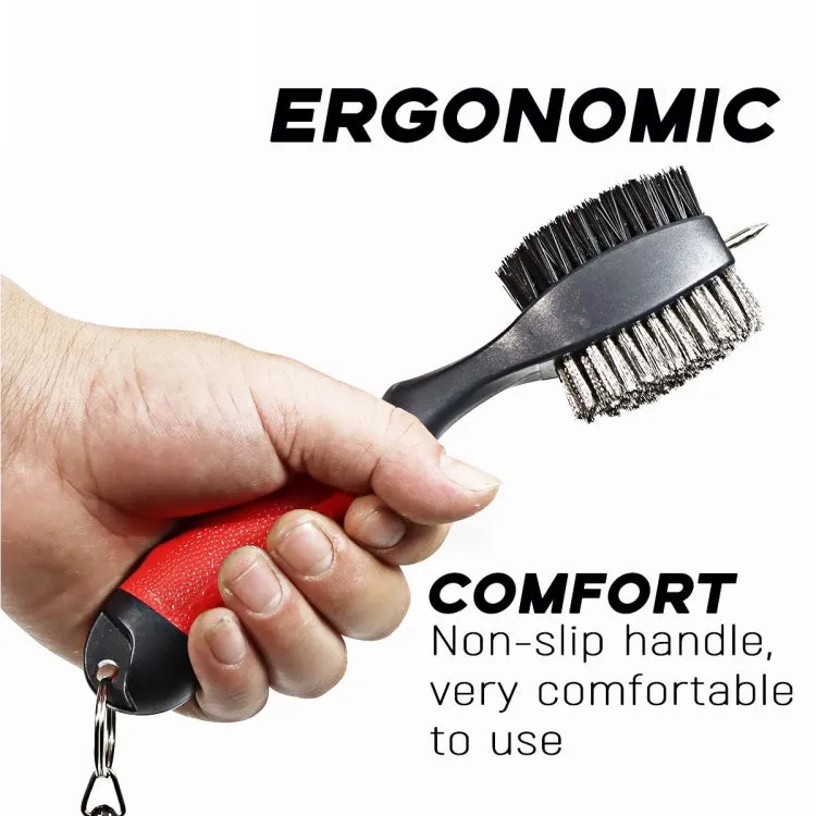 Retractable Golf Club Cleaning Brush Groove Cleaner Golf Accessories(Black)