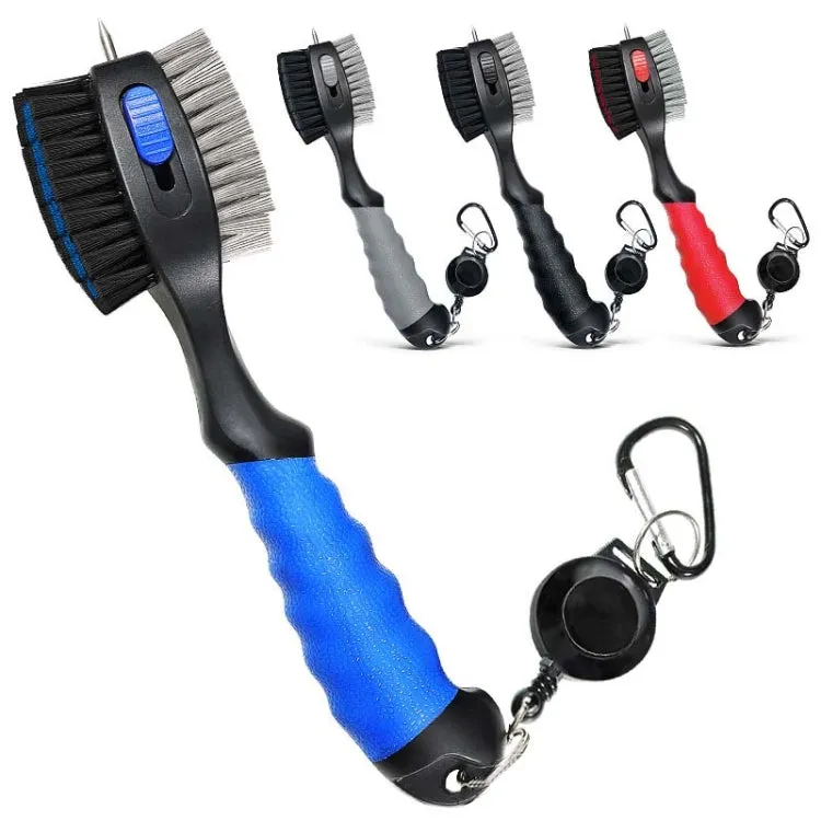 Retractable Golf Club Cleaning Brush Groove Cleaner Golf Accessories(Black)