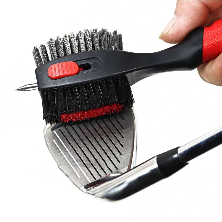 Retractable Golf Club Cleaning Brush Groove Cleaner Golf Accessories(Black)