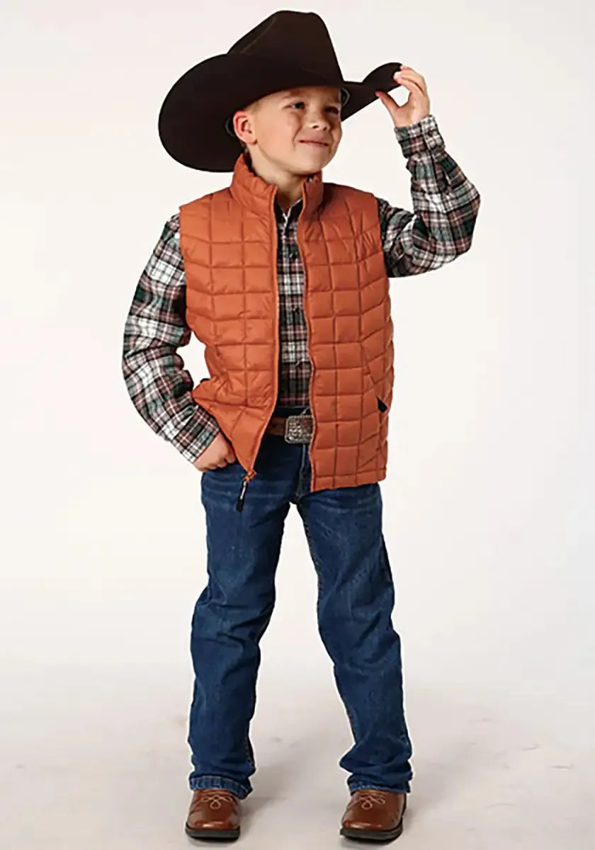 Roper Boy's Lightweigth Puffer Vest (Rust) - Children's Vest