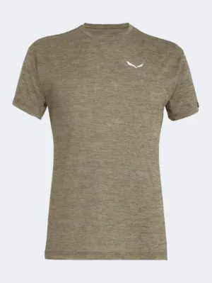 Salewa Puez Melange Dry Men Hiking TShirt Dark Olive Melange