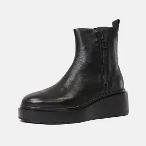 Sedrin Black Leather Ankle Boots