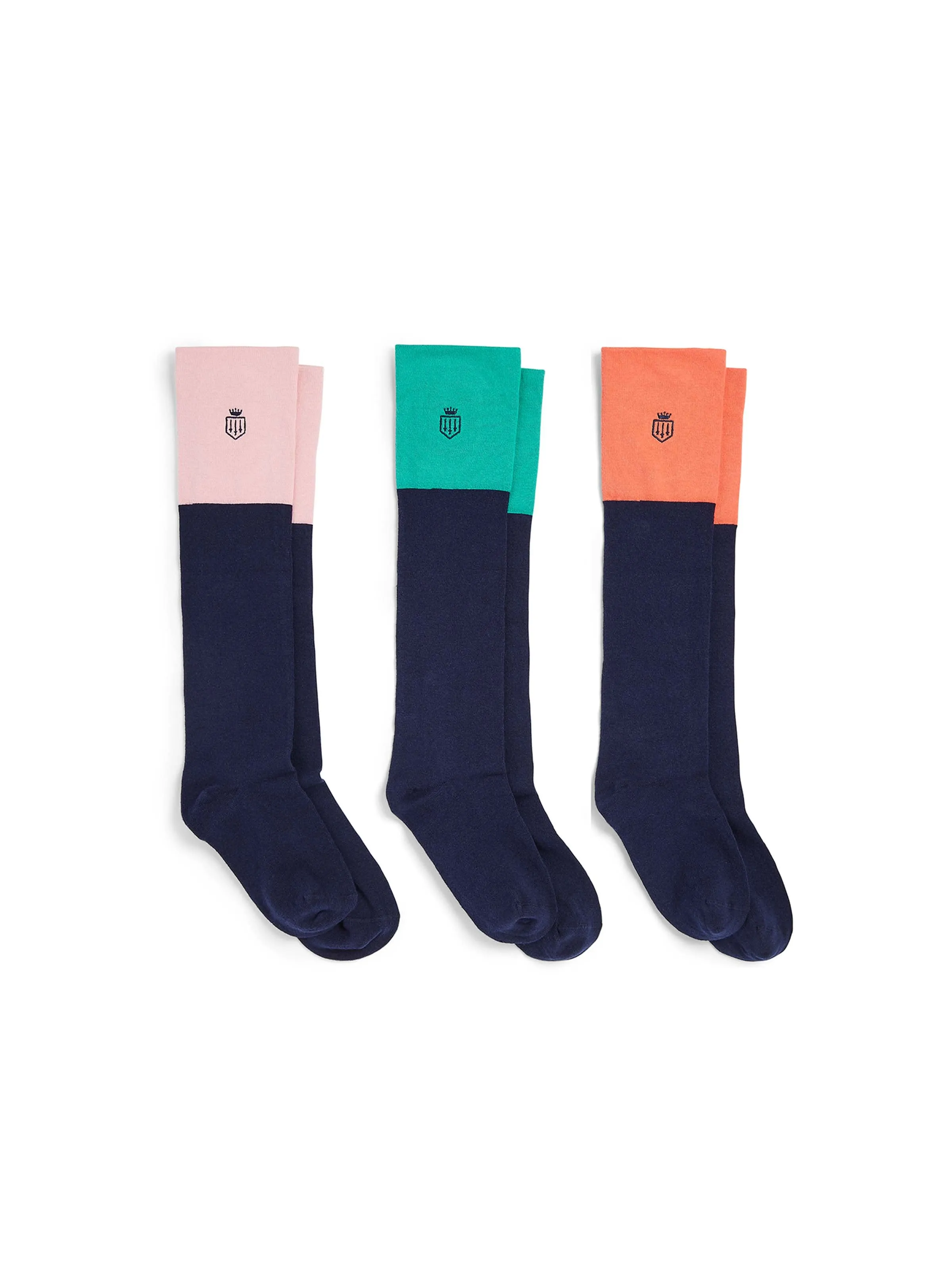 Signature Women's Knee High Sock Gift Set - Jade/Coral/Blush