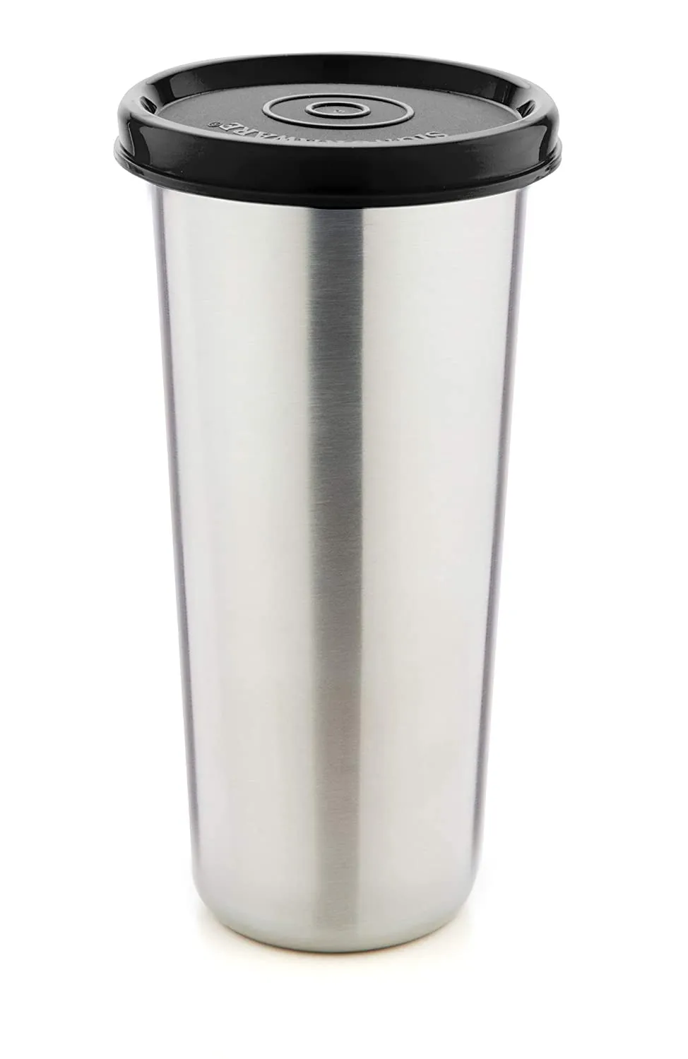 SignoraWare Stainless Steel Tumbler with Lid | Air Tight Leak Proof Glass Tumblers for Office Gym Yoga Hiking Trekking Travel Home Kitchen (450ml), Set of 1, Black