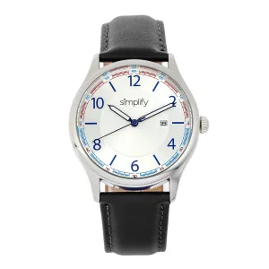 Simplify The 6900 Leather-Band Watch w/ Date