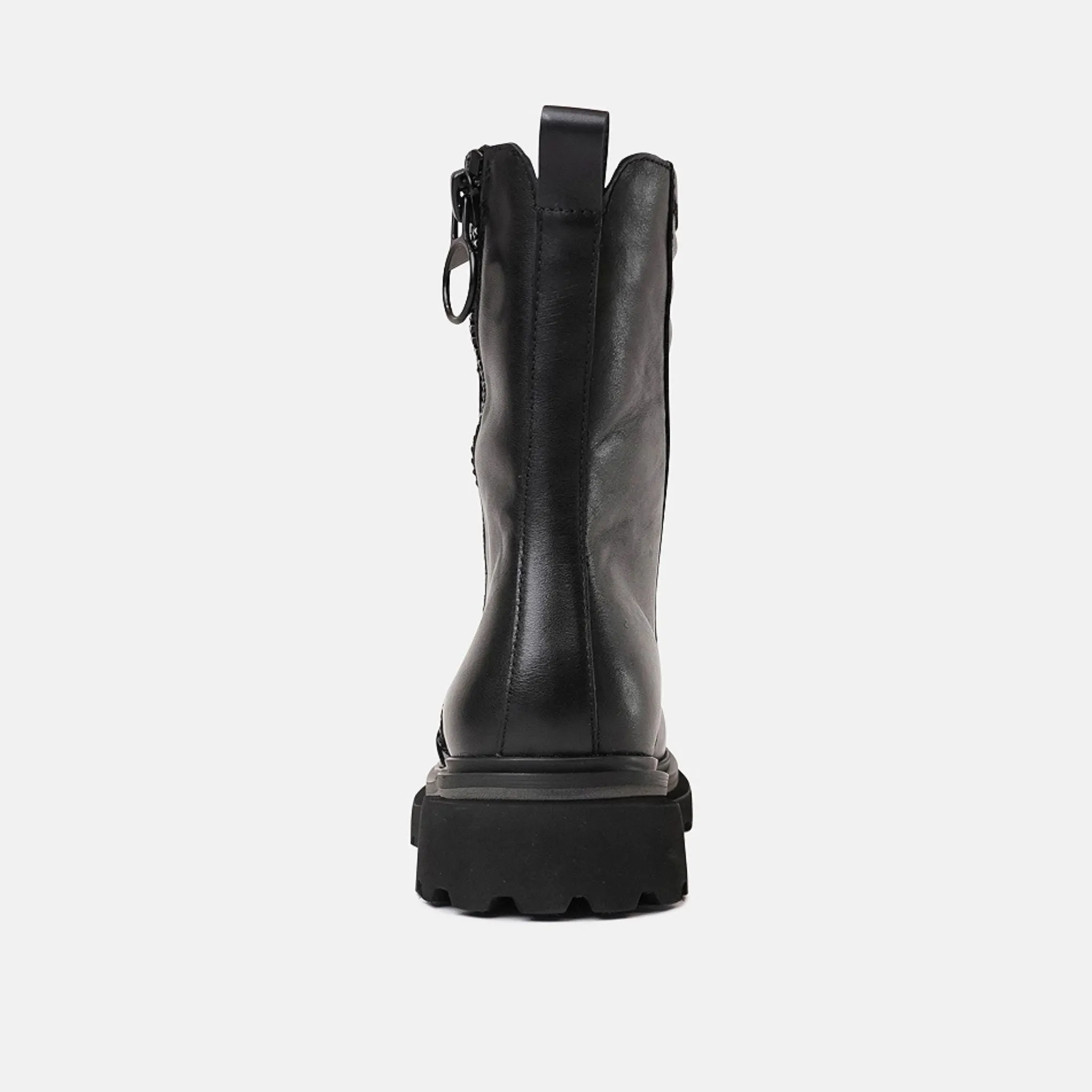 Skarlet Black Leather Ankle Boots