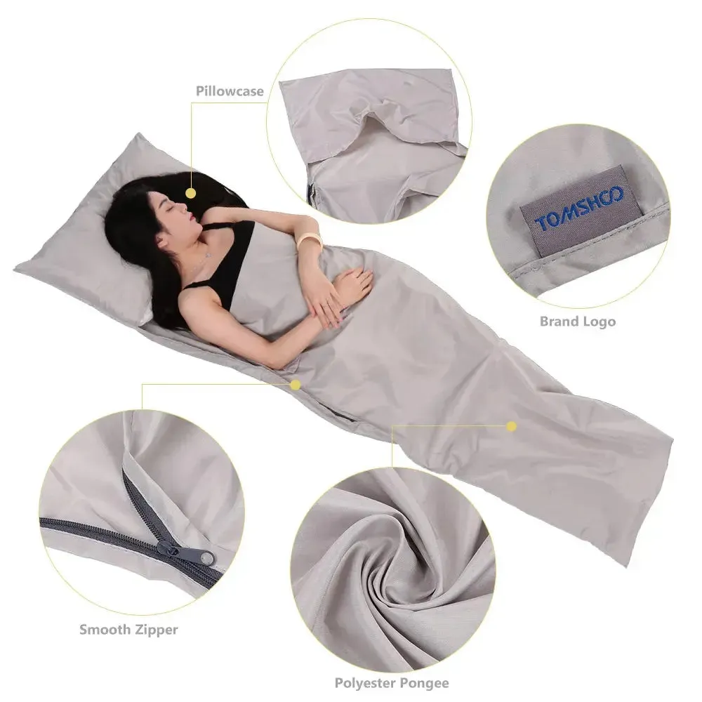 Sleeping Bag Liner 70*210cm Lightweight Polyester Pongee Pillowcase