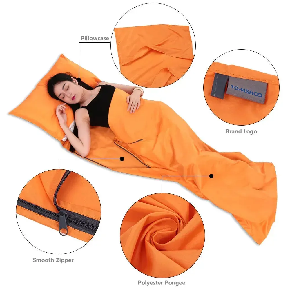 Sleeping Bag Liner 70*210cm Lightweight Polyester Pongee Pillowcase