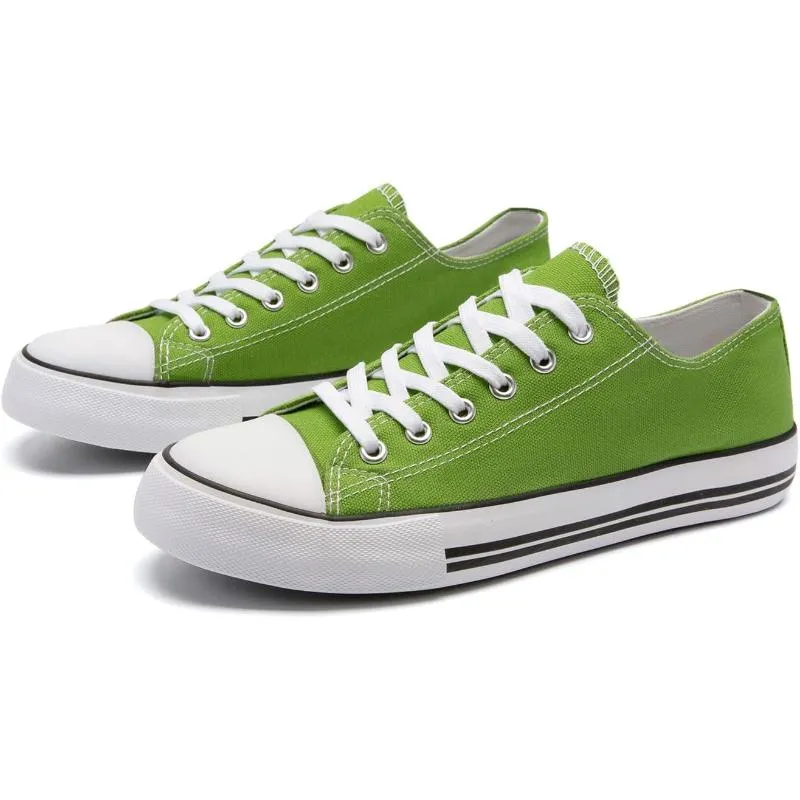 Solid Color Canvas Lace Up Sneakers