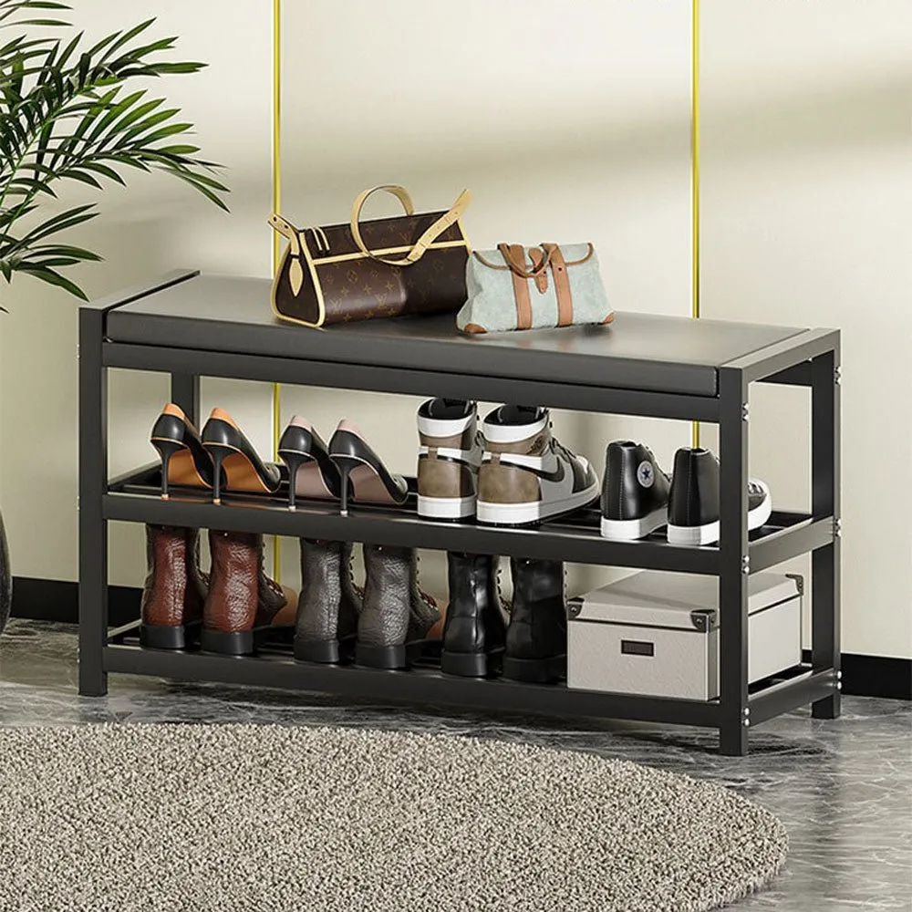 Sturdy Steel Multi-layer Shoe Rack with Bench Entryway Shoe Storage Organizer